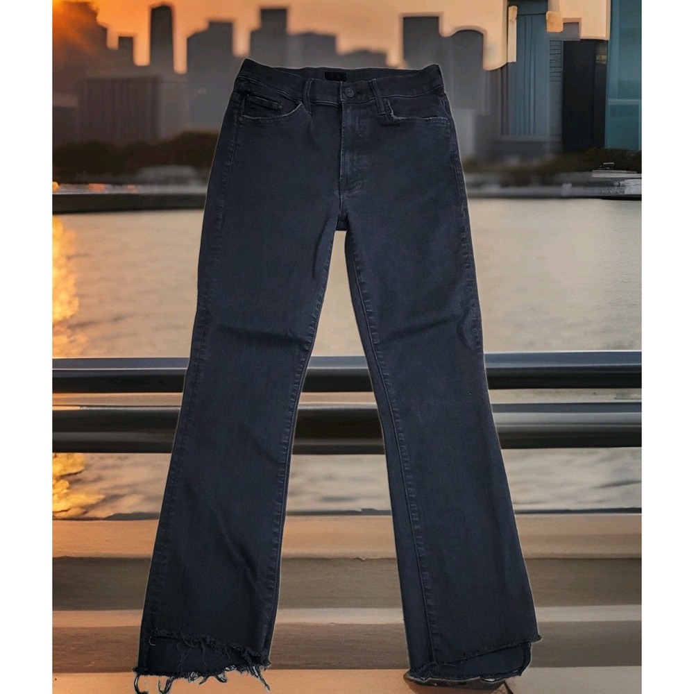 Mother Jeans Womens 27 Not Guilty Black Insider Crop Step Fray Streetwear USA
